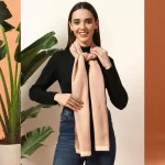 Women Peach Color Herringbone Scarves / Muffler - Image 4