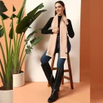 Women Peach Color Herringbone Scarves / Muffler - Image 5
