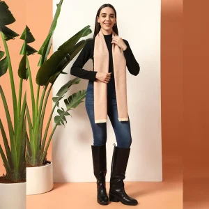 Women Peach Color Herringbone Scarves / Muffler - Image 6