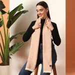Women Peach Color Herringbone Scarves / Muffler - Image 2