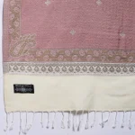 Women Pink Floral Wrap Cashmere Wool Stole 80" - Image 6