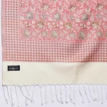 Women Wool Cashmere Floral Scarf Pink Floral Stole - Image 6