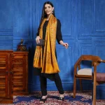 Women's Beautiful Mustard Floral Stoles - Image 3