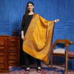 Women's Beautiful Mustard Floral Stoles - Image 4