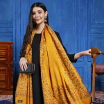 Women's Beautiful Mustard Floral Stoles