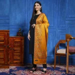 Women's Beautiful Mustard Floral Stoles - Image 2