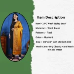 Women's Beautiful Mustard Floral Stoles - Image 7
