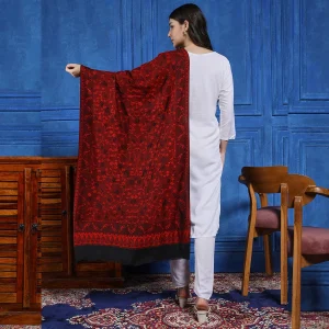 Red And Black Paisley Women's Stole - Image 5