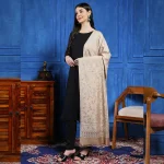 Women's Beige Paisley Woolen Stole 80"x30" - Image 2