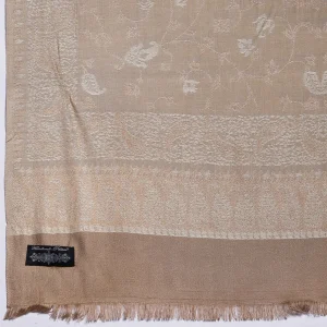 Women's Beige Paisley Woolen Stole 80"x30" - Image 6