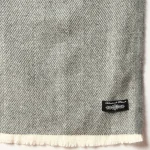 Women's Cashmere Grey Herringbone Winter Scarf - Image 7