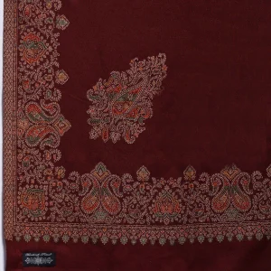 Women's Fine Wool Shawl Wine Paisley Large Stole - Image 7