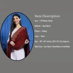 Women's Fine Wool Shawl Wine Paisley Large Stole - Image 8