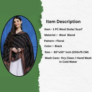 Women's Gorgeous Gifts For Black Floral Stole - Image 6