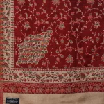 Women's Large Pashmina Woolen Shawl Maroon Floral - Image 6