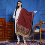 Women's Maroon Paisley Stole Gift For Wife - Image 3