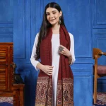 Women's Maroon Paisley Stole Gift For Wife