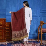 Women's Maroon Paisley Stole Gift For Wife - Image 5