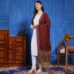 Women's Maroon Paisley Stole Gift For Wife - Image 2