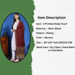 Women's Maroon Paisley Stole Gift For Wife - Image 7