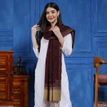 Women's Pashmina Stole Wrap Floral Wine