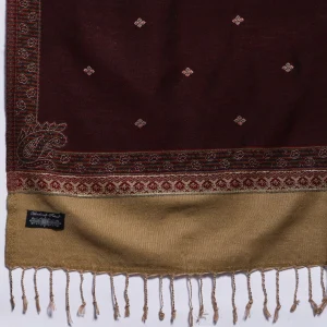 Women's Pashmina Stole Wrap Floral Wine - Image 6