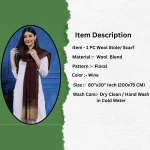 Women's Pashmina Stole Wrap Floral Wine - Image 7