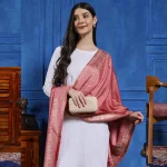 Women's Thulian Pink Leaf Stole Great Gift For Girlfriend