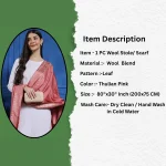 Women's Thulian Pink Leaf Stole Great Gift For Girlfriend - Image 7