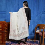 Women's White Paisley Woolen Shawl Stole Wrap Soft & Warm - Image 5