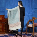 Wrap-Trendy Floral Cashmere Oversize Turquoise Stole - Image 5