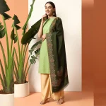Beautiful Green Paisley Woolen Shawl - Image 2