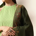 Beautiful Green Paisley Woolen Shawl - Image 5