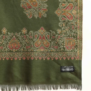 Beautiful Green Paisley Woolen Shawl - Image 7