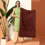 Beautiful Wine Paisley Stole Cashmere Scarf - Image 3