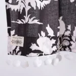 Black & White Tree Print Cotton Window Half Curtain - Image 3
