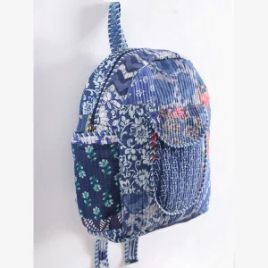 Blue Patchwork Quilted Stylish and Trendy Cotton Bag - Image 4