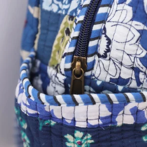 Blue Patchwork Quilted Stylish and Trendy Cotton Bag - Image 6