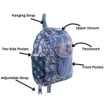 Blue Patchwork Quilted Stylish and Trendy Cotton Bag - Image 9
