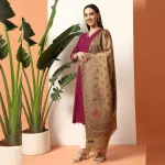 Cashmere Handmade Beige Paisley Woolen Kullu Shawl - Image 2