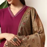 Cashmere Handmade Beige Paisley Woolen Kullu Shawl - Image 5