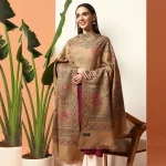 Cashmere Handmade Beige Paisley Woolen Kullu Shawl