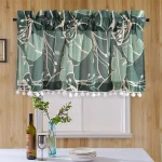 Hand Printed Green Abstract Curtain