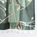 Hand Printed Green Abstract Curtain - Image 4