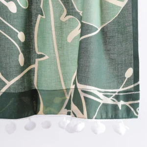 Hand Printed Green Abstract Curtain - Image 4