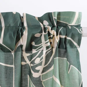 Hand Printed Green Abstract Curtain - Image 5