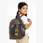 Handmade Quilted Patchwork Design Black School Bags - Image 2
