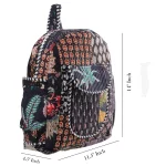 Handmade Quilted Patchwork Design Black School Bags - Image 9