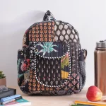 Handmade Quilted Patchwork Design Black School Bags - Image 3