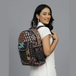 Handmade Quilted Patchwork Design Black School Bags